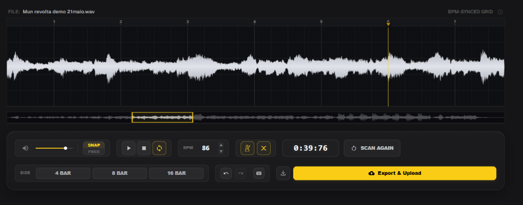 GetLoops In-Browser Audio Editor Interface